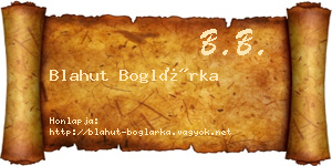 Blahut Boglárka névjegykártya